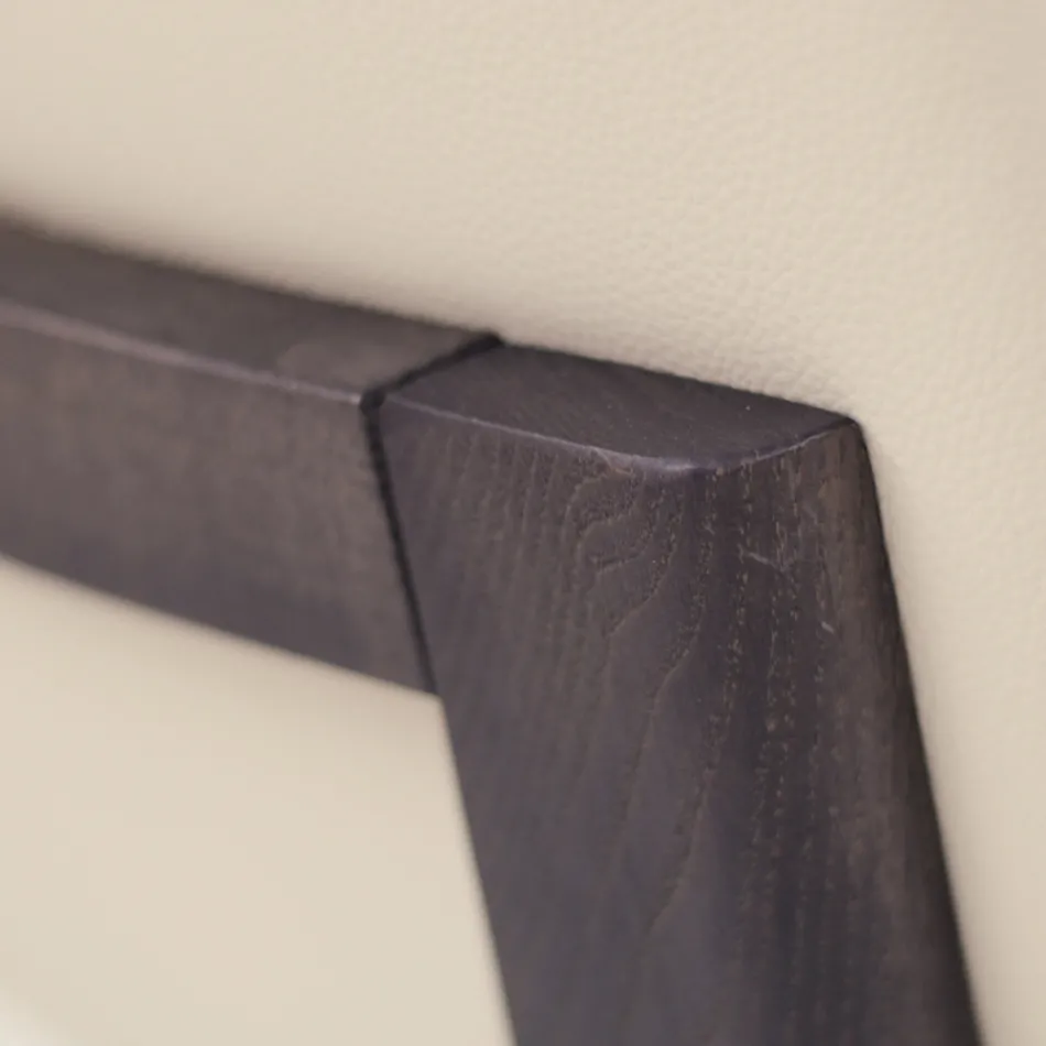 Living Room Chair in Ice Color Leather Made in Italy - Betsy Viadurini