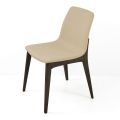 Living Room Chair in Ice Color Leather Made in Italy - Betsy