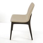Living Room Chair in Ice Color Leather Made in Italy - Betsy Viadurini