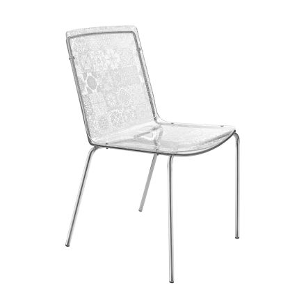 Living Room Chair in Plexiglass and Iron Made in Italy, 2 Pieces - Pumbaa Viadurini