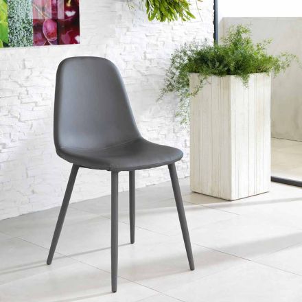Modern design imitation leather living room chair, L38x P43cm, Mona, 4 pieces Viadurini