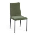 Living Room Chair in Green Fabric Made in Italy - Fiorito