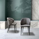 Living Room Chair in Fabric and Ash of Elegant Design - Reginaldo Viadurini