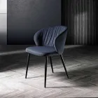 Living Room Chair in Fabric and Ash of Elegant Design - Reginaldo Viadurini
