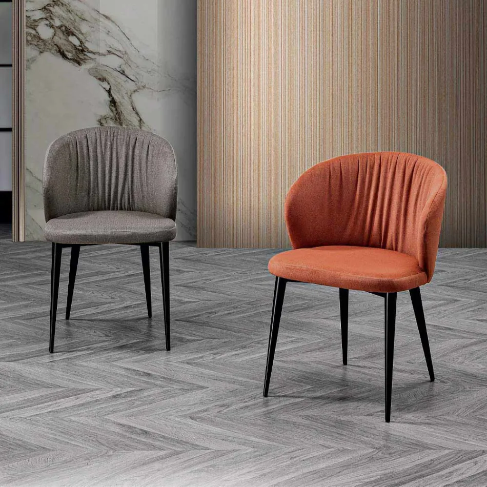 Living Room Chair in Fabric and Ash of Elegant Design - Reginaldo Viadurini