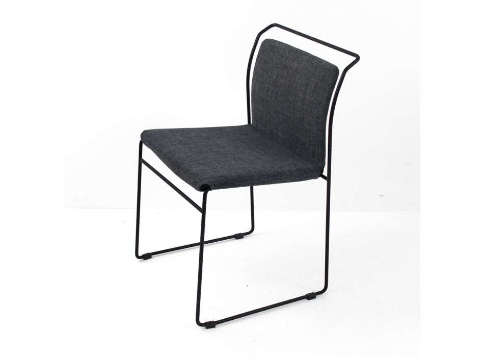 Living Room Chair in Fabric and Lacquered Made in Italy - Uralia Viadurini