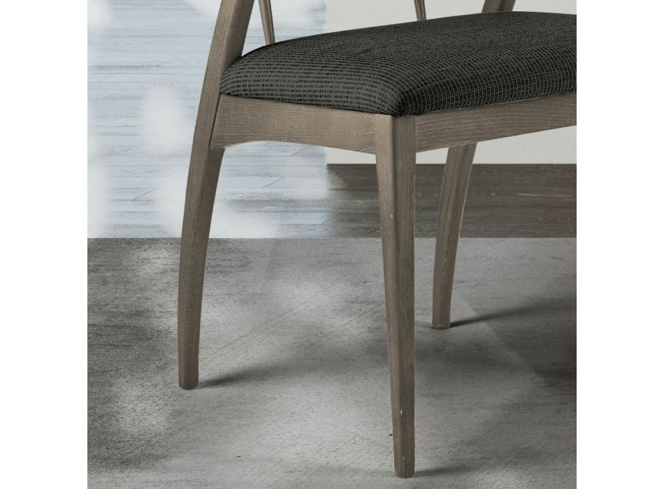 Living Room Chair in Fabric and Solid Beech Wood Made in Italy - Rein Viadurini
