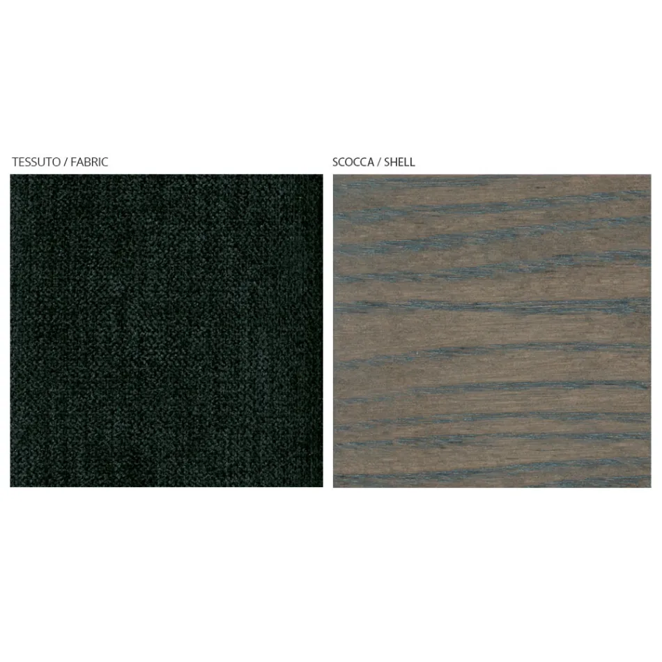 Living Room Chair in Fabric and Solid Beech Wood Made in Italy - Rein Viadurini