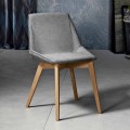 Modern fabric and wood living room chair made in Italy, Oriella