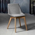 Modern fabric and wood living room chair made in Italy, Oriella