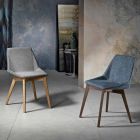 Living room chair in fabric and modern wood made in Italy, Oriella Viadurini