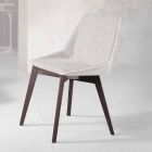 Living room chair in fabric and modern wood made in Italy, Oriella Viadurini