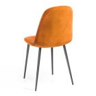 Living Room Chair in Velvet Fabric, Wood and Steel Made in Italy - Panda Viadurini