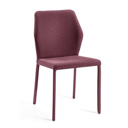 Living Room Chair in Vinaccia Fabric Made in Italy - Fiocco Viadurini