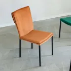 Living Room Chair in Stain-Resistant Velvet and Black Structure - Haroon Viadurini