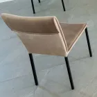 Living Room Chair in Stain-Resistant Velvet and Black Structure - Haroon Viadurini