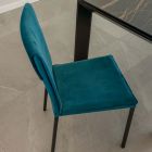 Living Room Chair in Stain-Resistant Velvet and Black Structure - Haroon Viadurini