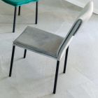 Living Room Chair in Stain-Resistant Velvet and Black Structure - Haroon Viadurini
