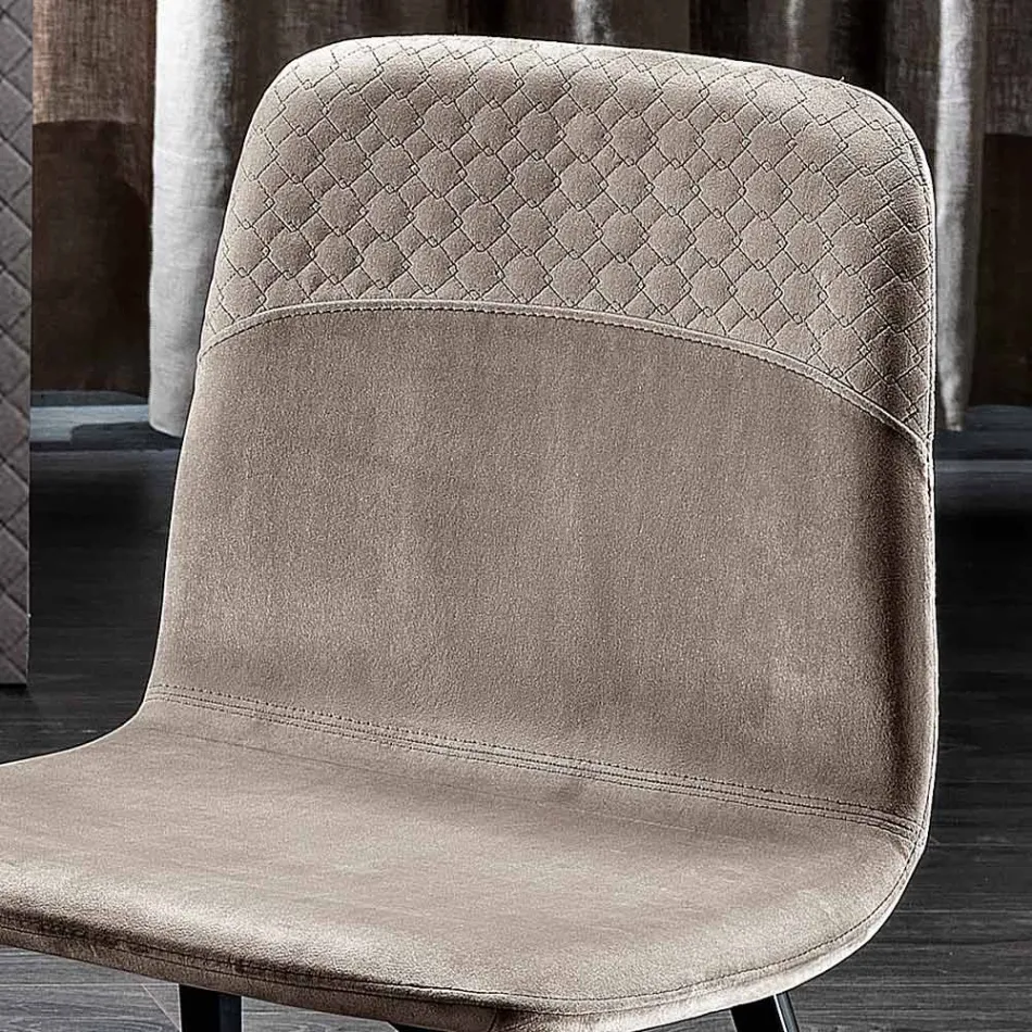 Living Room Chair in Colored Velvet Modern and Elegant Design - Bizet Viadurini