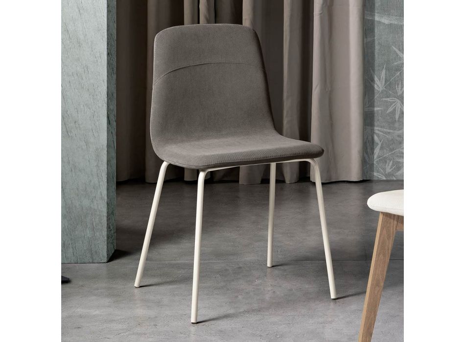 Modern living room chair in fabric and metal made in Italy, Egizia