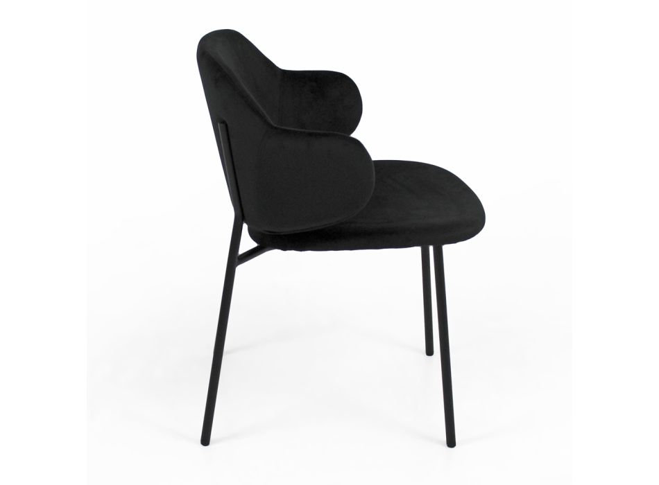 Living Room Chair Made of Steel and Velvet Made in Italy - Foggia Viadurini
