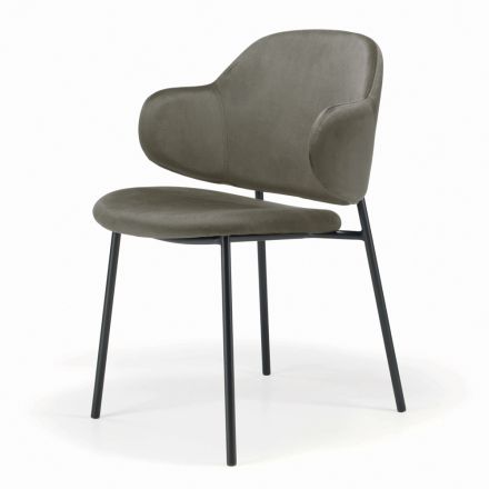 Living Room Chair Made of Steel and Velvet Made in Italy - Foggia Viadurini