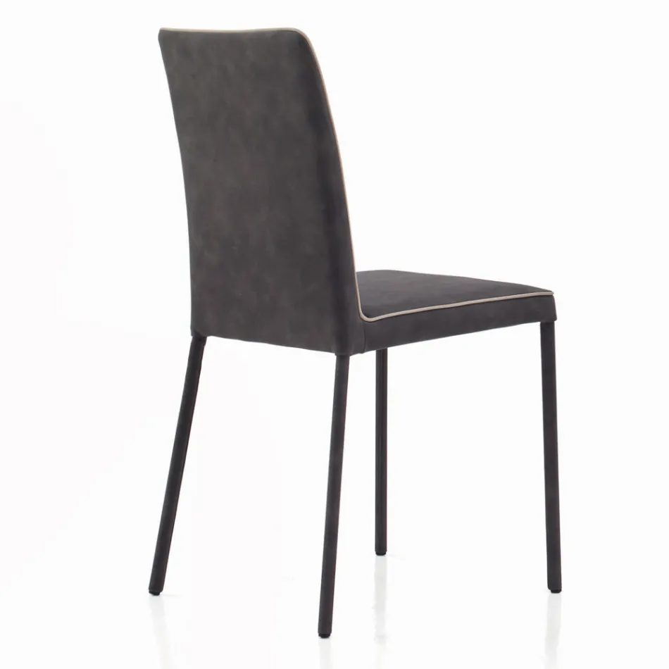 Living Room Chair Upholstered and Lacquered Legs Made in Italy - Catania Viadurini