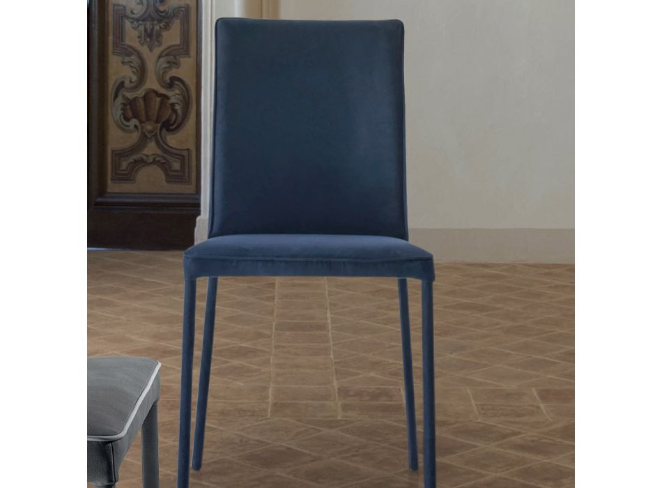 Living Room Chair Upholstered and Lacquered Legs Made in Italy - Catania Viadurini