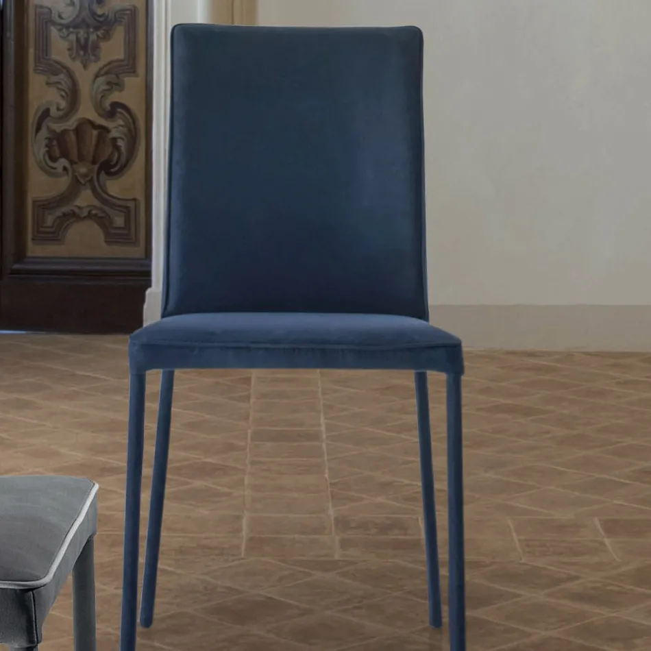 Living Room Chair Upholstered and Lacquered Legs Made in Italy - Catania Viadurini