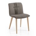 Living Room Chair Upholstered in Fabric and Ash Legs Design - Florinda