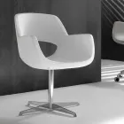 Michelle white eco-leather office chair Viadurini