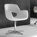 White faux leather designer office chair Michelle