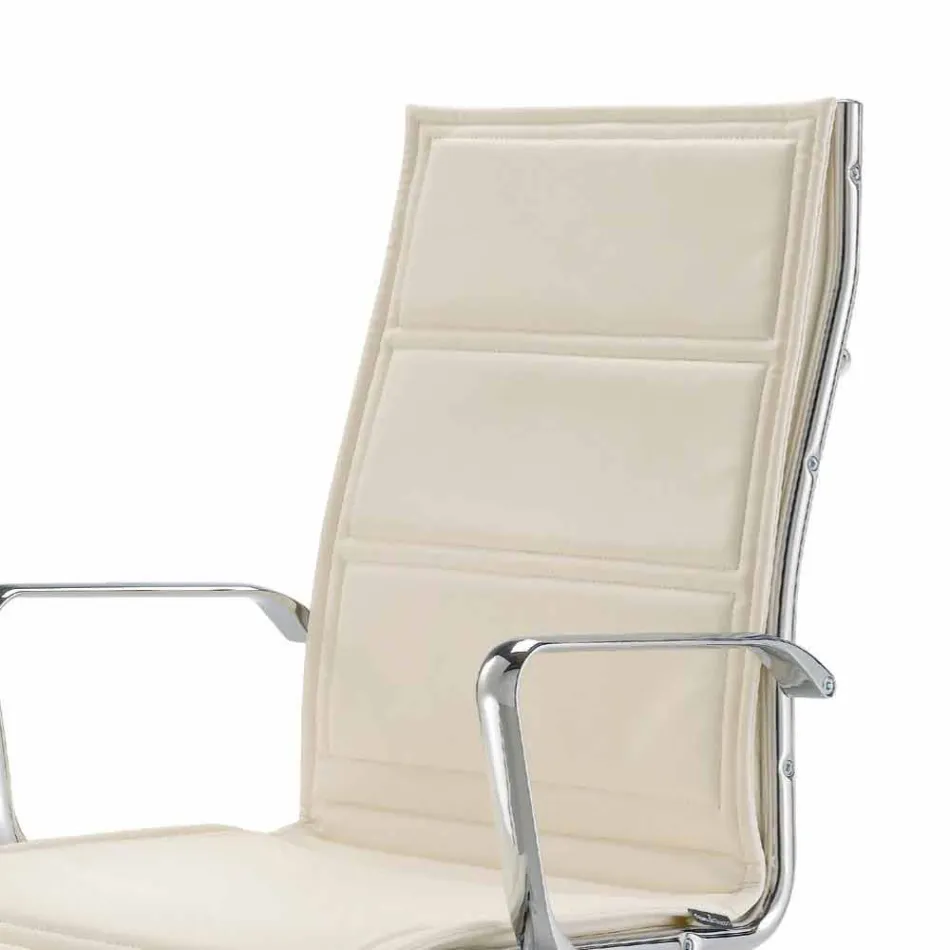 Office chair with monocoque in imitation leather made in Italy Agata Viadurini