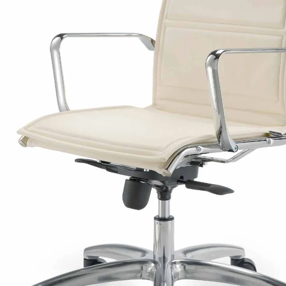 Office chair with monocoque in imitation leather made in Italy Agata Viadurini