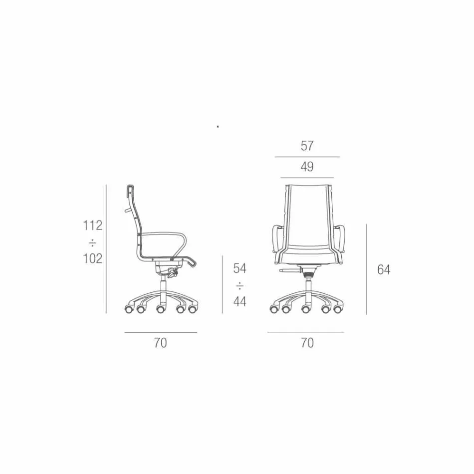 Office chair with monocoque in imitation leather made in Italy Agata Viadurini