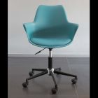 Office Chair with Casters, Armrests and Height-Adjustable Seat - Iuri Viadurini