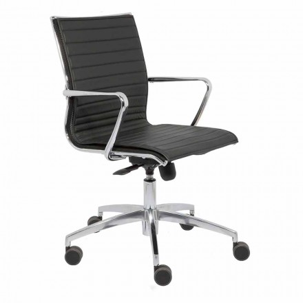 Office Chair with Wheels and Cushion Ergonomic and Swivel Design - Filanna Viadurini