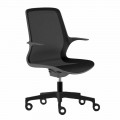 Office Chair with Swivel Wheels in Black Mesh and Black Nylon - Ayumu
