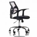 Office Chair with Rotating Wheels, Black and Tissue – Giovanna