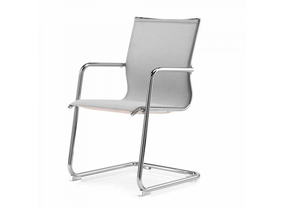 Ergonomic Sled Office Chair with Armrests Made in Italy - Filanna Viadurini
