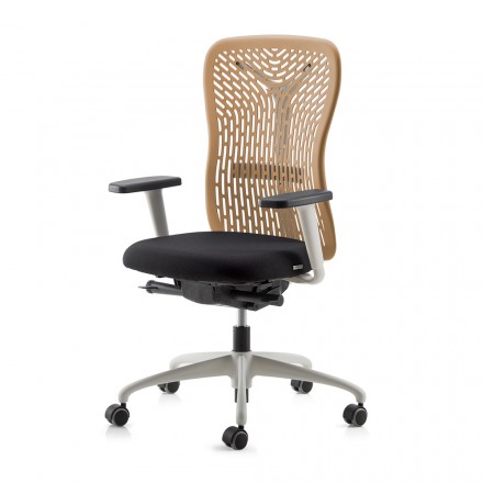 Ergonomic and Swivel Office Chair with Armrests and White Structure - Fulvio Viadurini