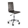 Swivel Office Chair in Steel and Ecoleather with Blackboard Print - Lollo