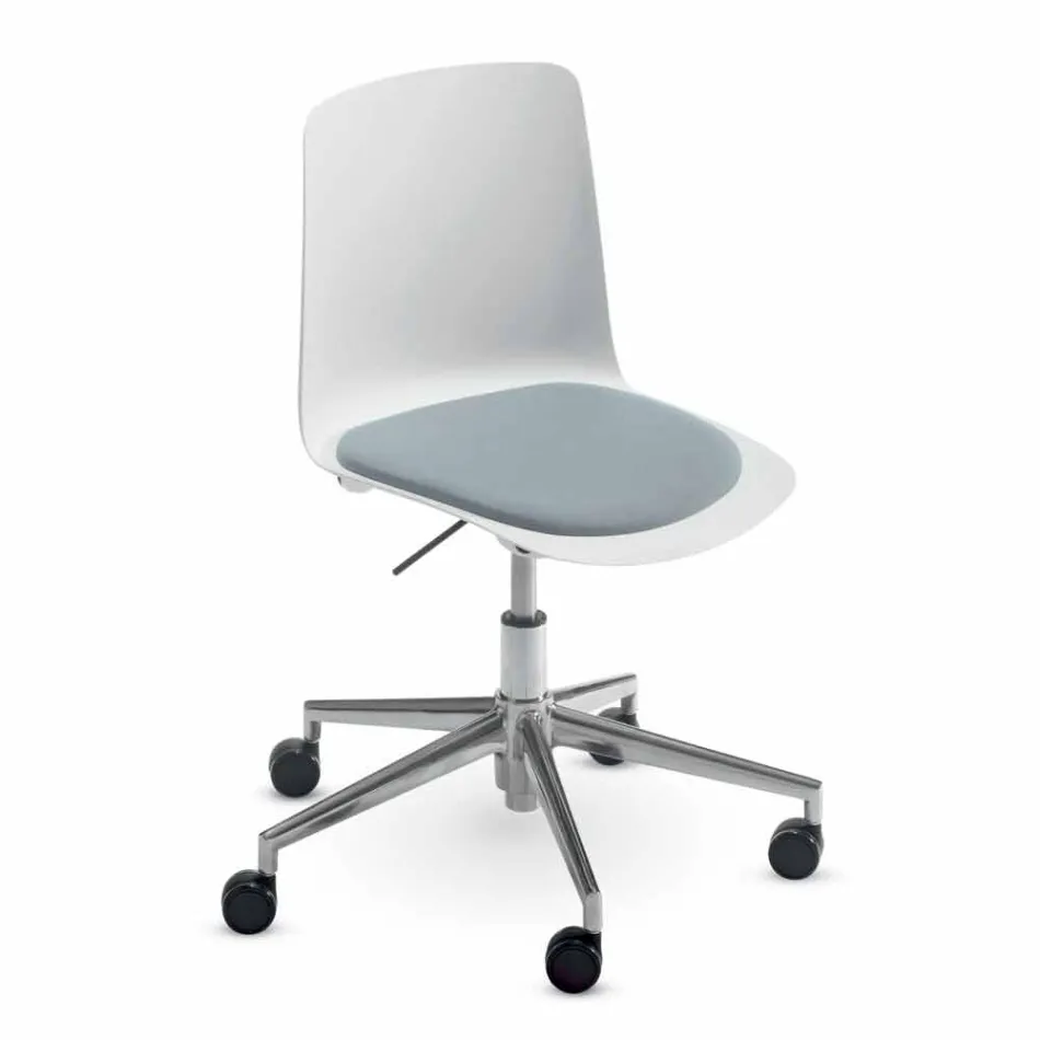 Office Chair in Aluminum and Polypropylene Made in Italy, 2 Pieces - Charita Viadurini
