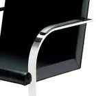 Leather Office Chair with Chrome Steel Structure Made in Italy - Quartz Viadurini