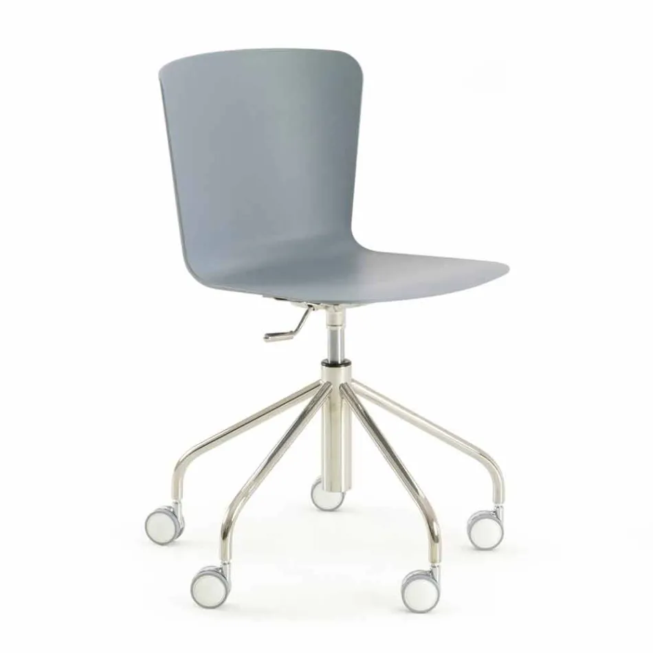Office Chair in Polypropylene with Chromed Base Made in Italy - Plutonio Viadurini