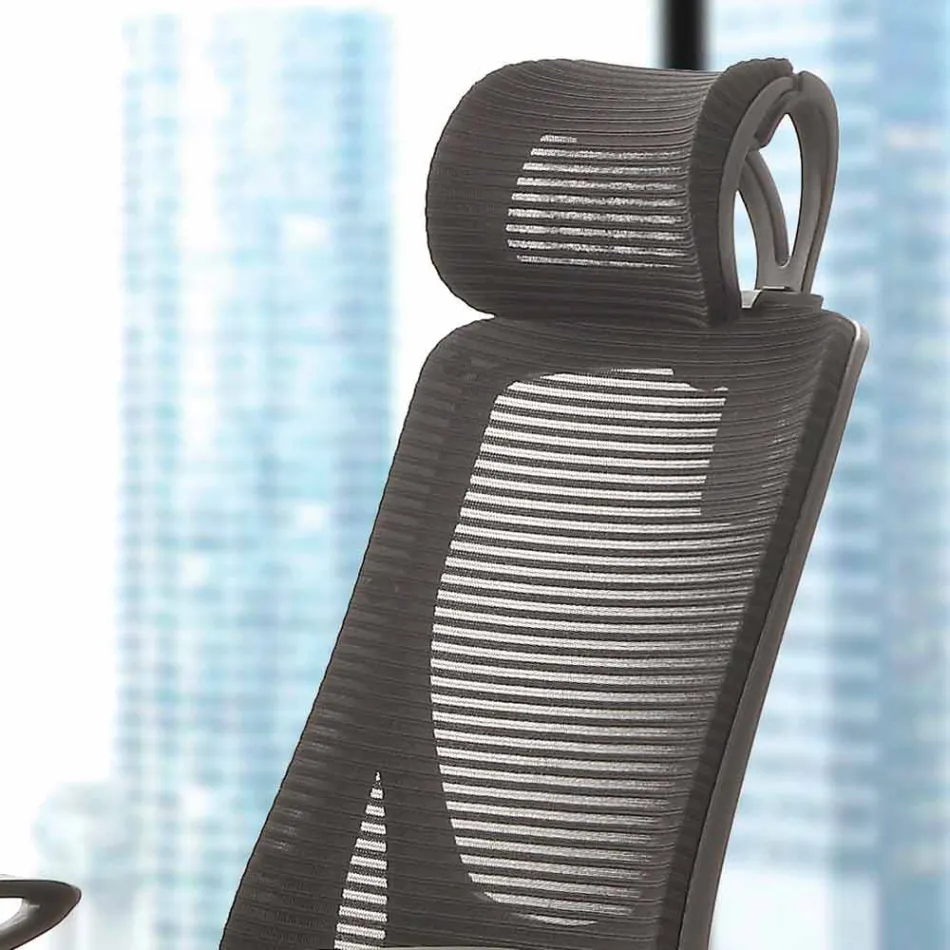 Operative and Semi-Directional Office Chair in Black Tecnoete - Gerlanda Viadurini