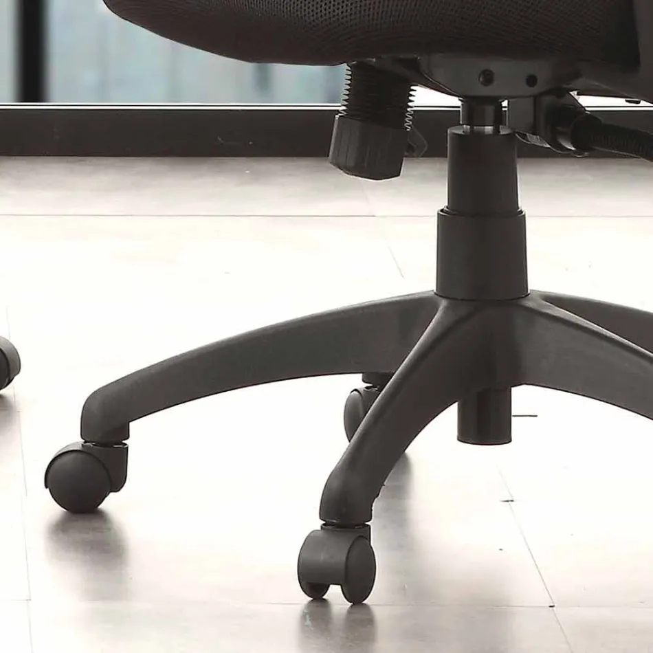 Operative and Semi-Directional Office Chair in Black Tecnoete - Gerlanda Viadurini