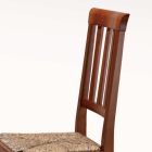 Classic Design Chair in Wood and Straw Seat Made in Italy - Dorina Viadurini