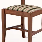 Classic Design Chair in Wood and Seat in Fabric Made in Italy - Dorina Viadurini