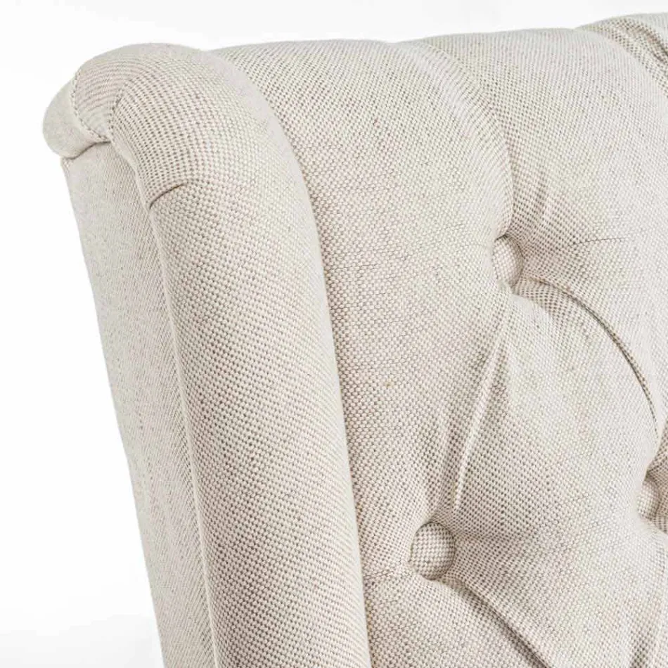 Classic Design Chair in Fabric and Oak Wood 2 Pieces Homemotion - Forla Viadurini